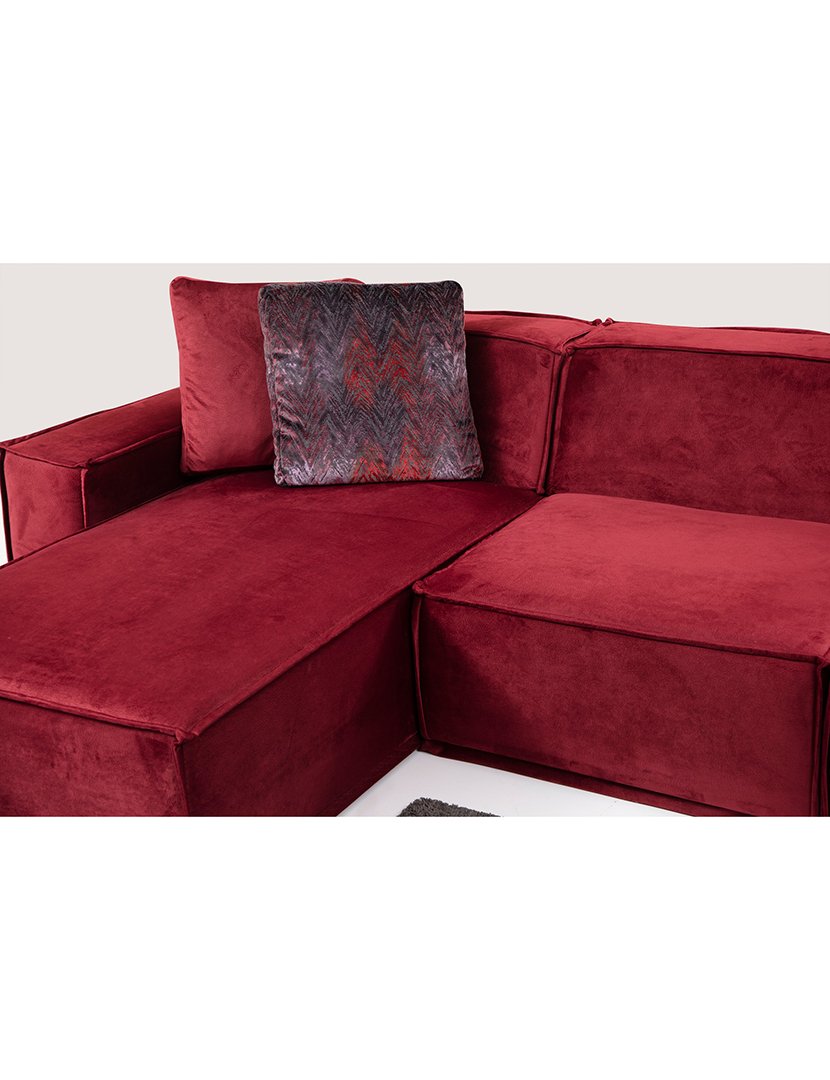 Sofá Canto Lego 8 Borgonha