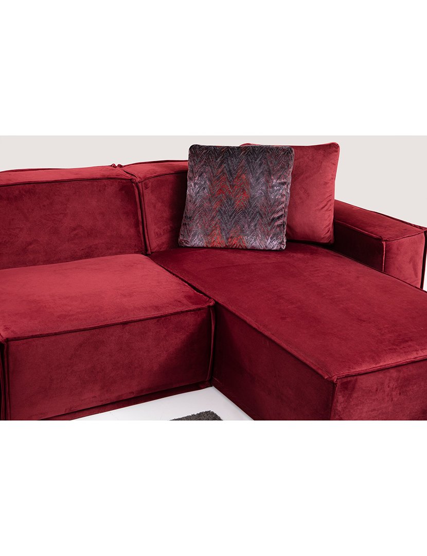 Sofá Canto Lego 9 Borgonha
