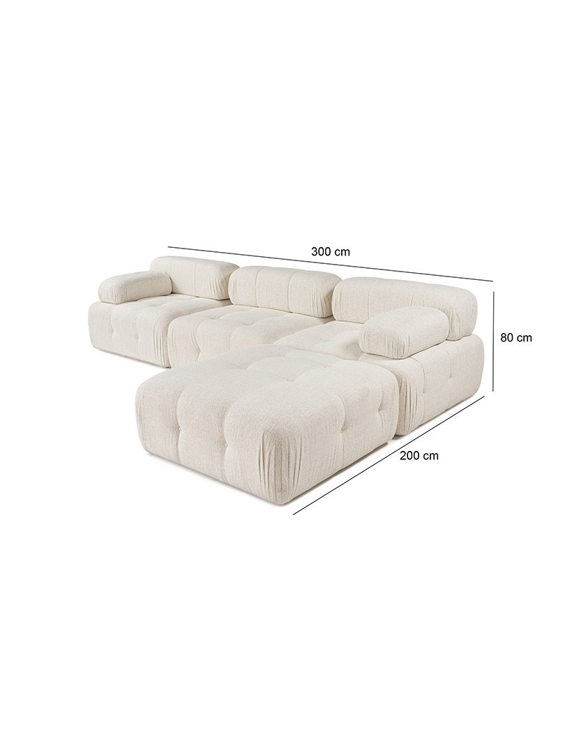 Sofá Modular Chaise Longue Doblo Creme