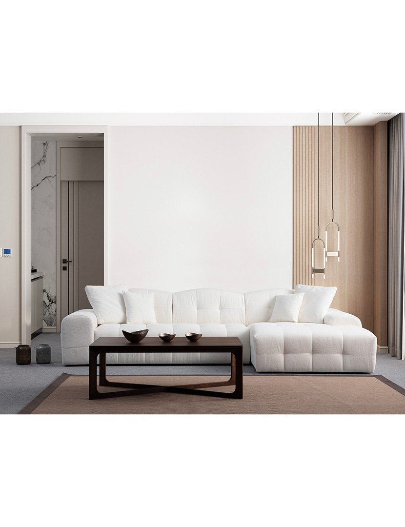 Pescara White Modular Chaise Lounge Sofa