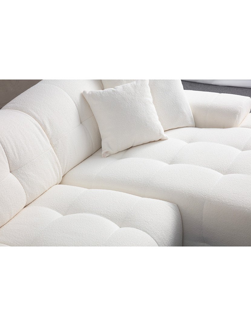 Pescara White Modular Chaise Lounge Sofa
