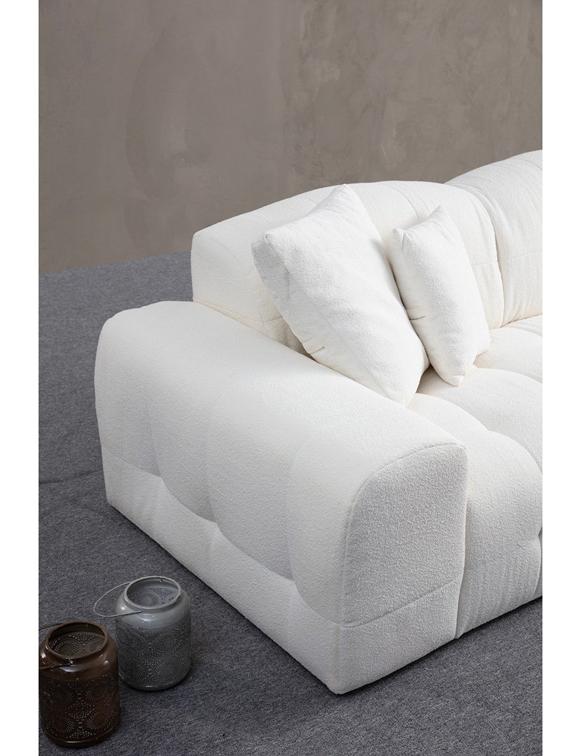 Pescara White Modular Chaise Lounge Sofa