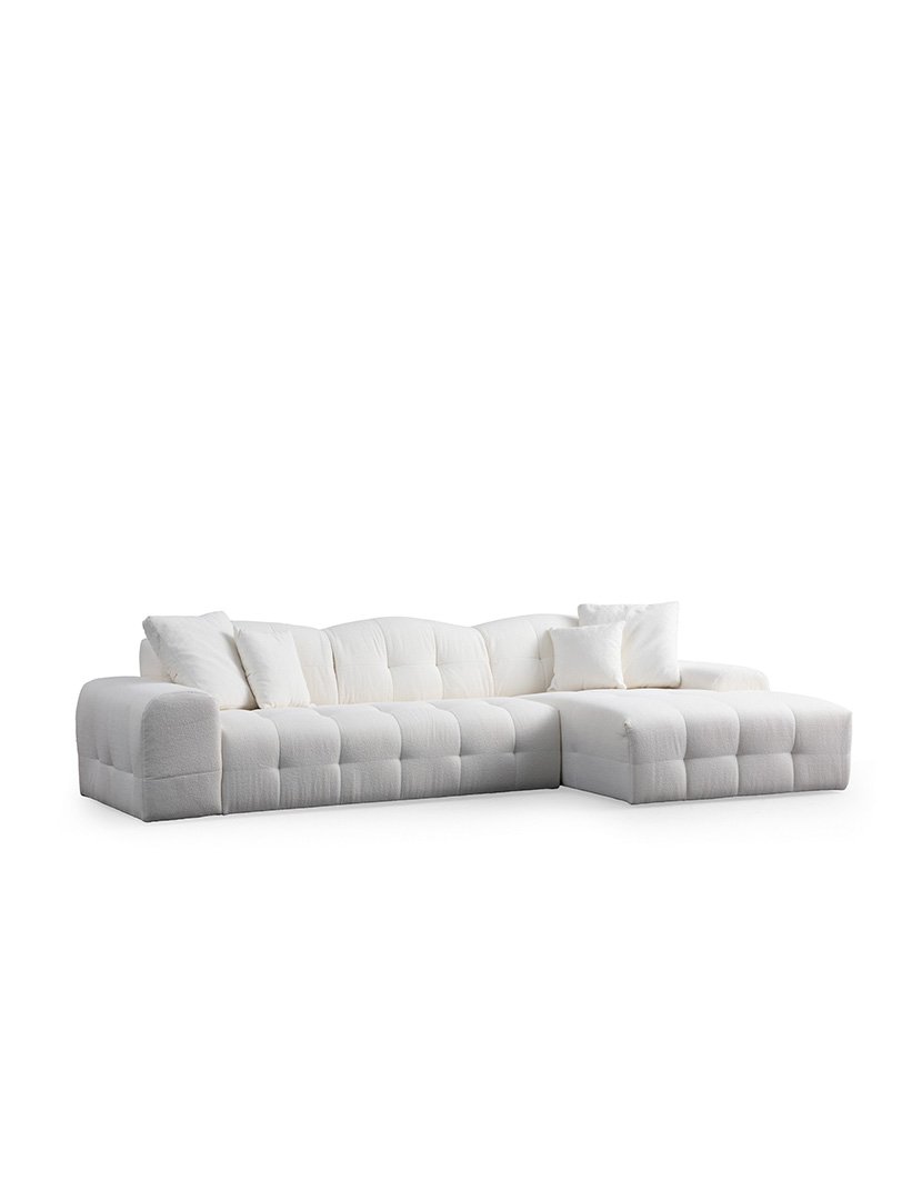 Pescara White Modular Chaise Lounge Sofa