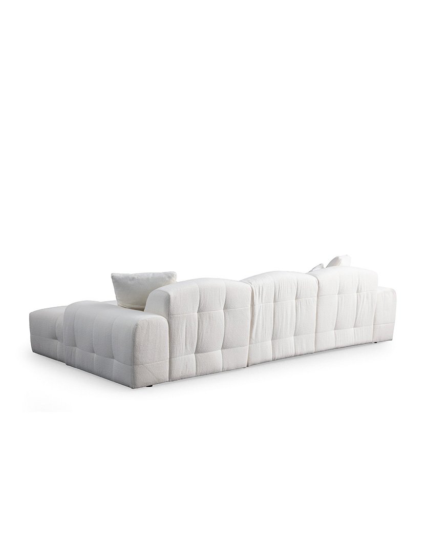 Pescara White Modular Chaise Lounge Sofa