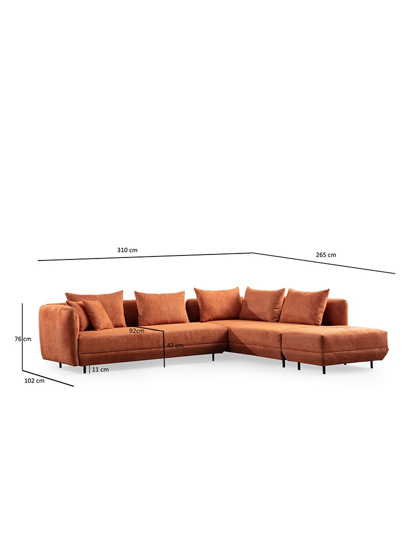 Sofá Canto Floransa Laranja