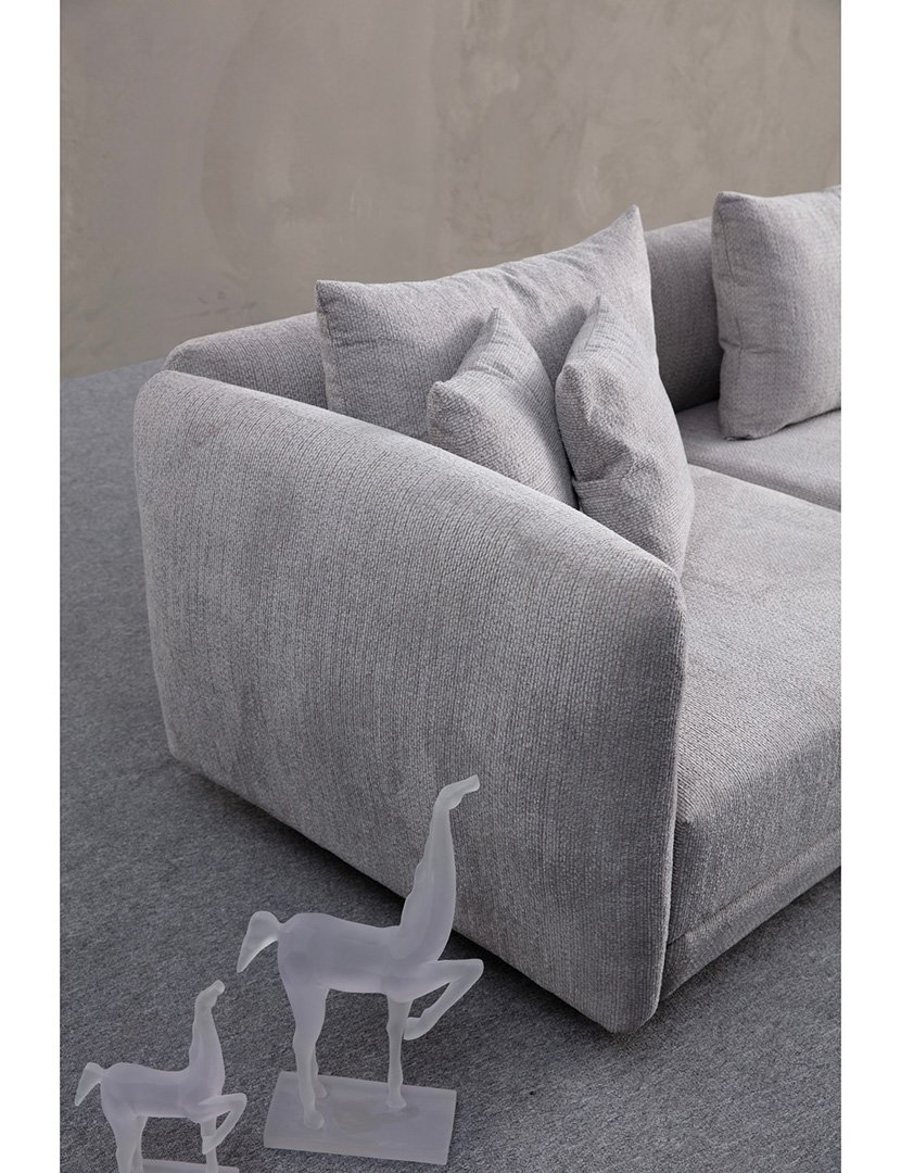 Sofá Canto Floransa Cinzento Claro