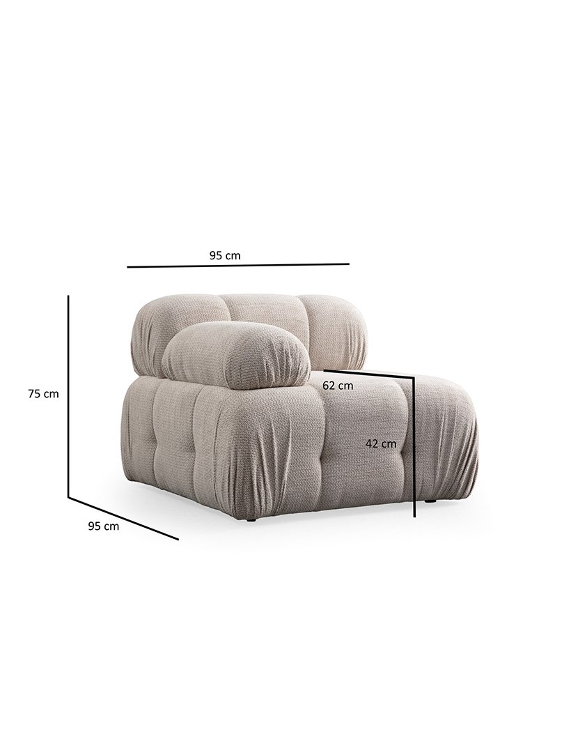 Sofá Modular Chaise Longue 2L Petite Creme