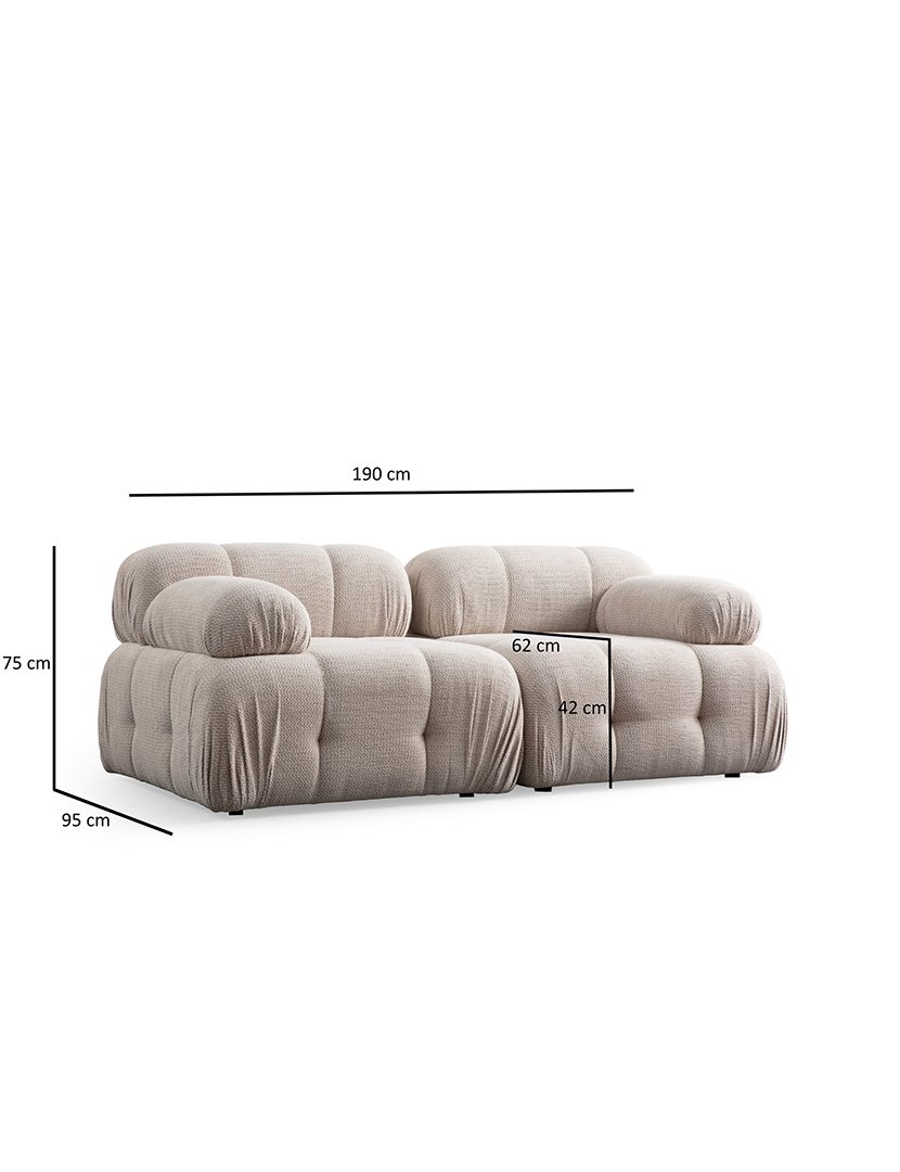 Sofá Modular Chaise Longue 2L Petite Creme