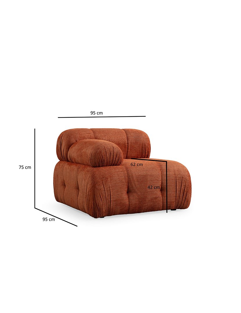 Sofá Modular Chaise Longue 3L Petite Laranja