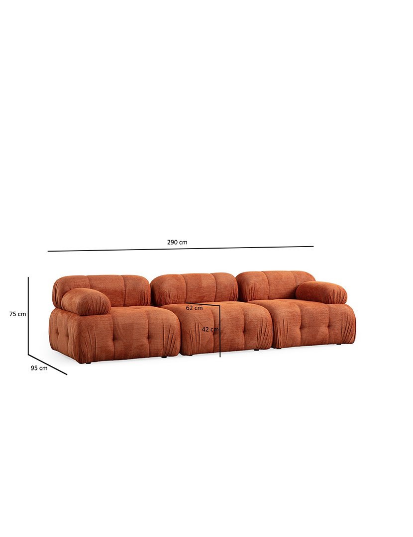 Sofá Modular Chaise Longue 3L Petite Laranja