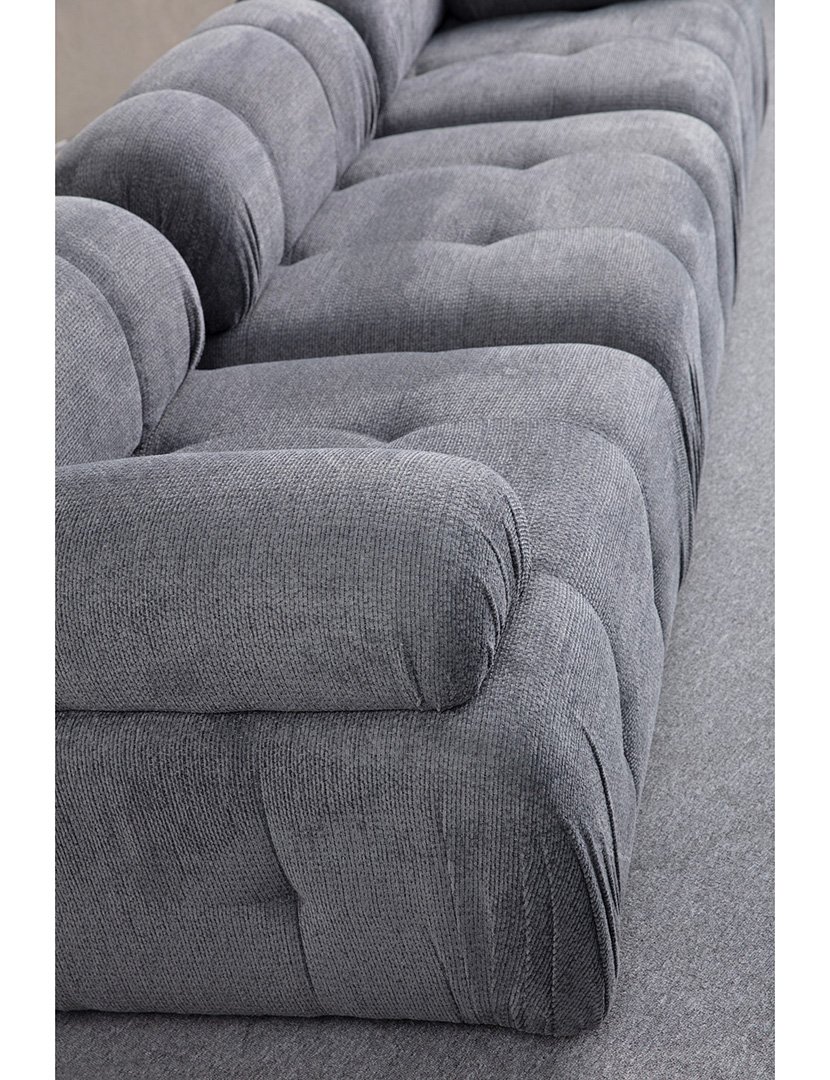 Sofá Modular Chaise Longue 3L Petite Cinzento