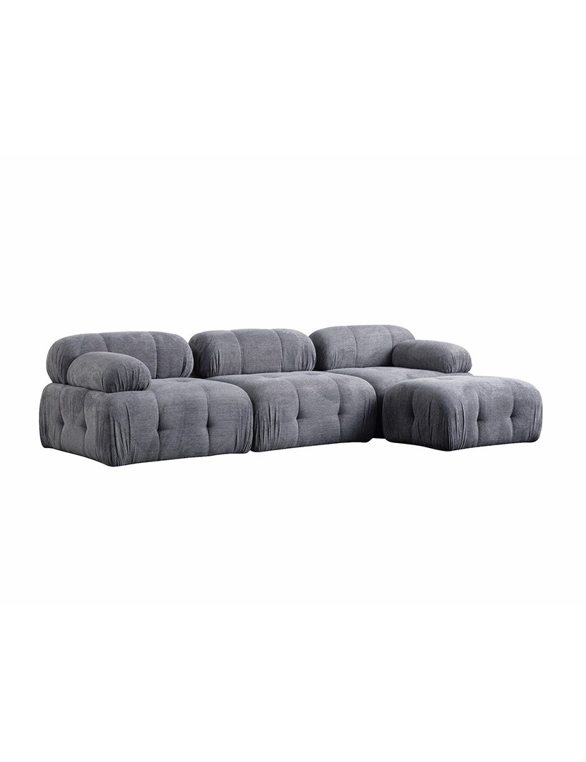 Sofá Modular Chaise Longue 3L Petite Cinzento