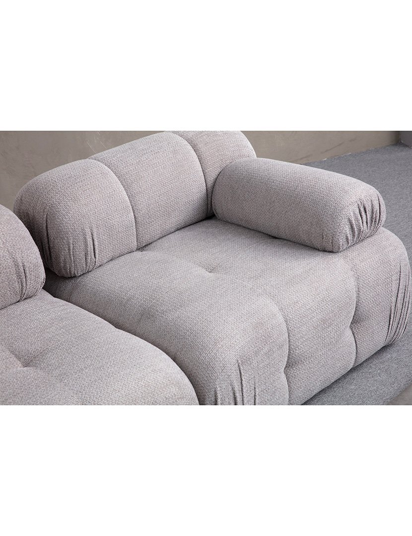 Sofá Modular Chaise Longue 3L Petite Cinzento Claro
