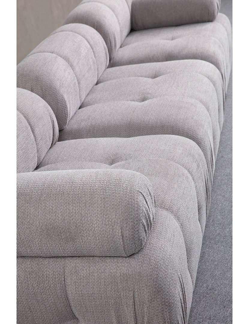 Sofá Modular Chaise Longue 3L Petite Cinzento Claro