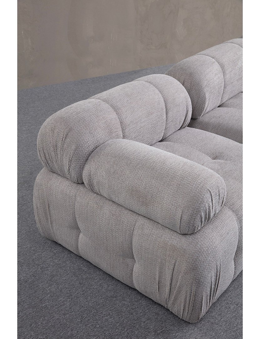 Sofá Modular Chaise Longue 2L Petite Cinzento Claro