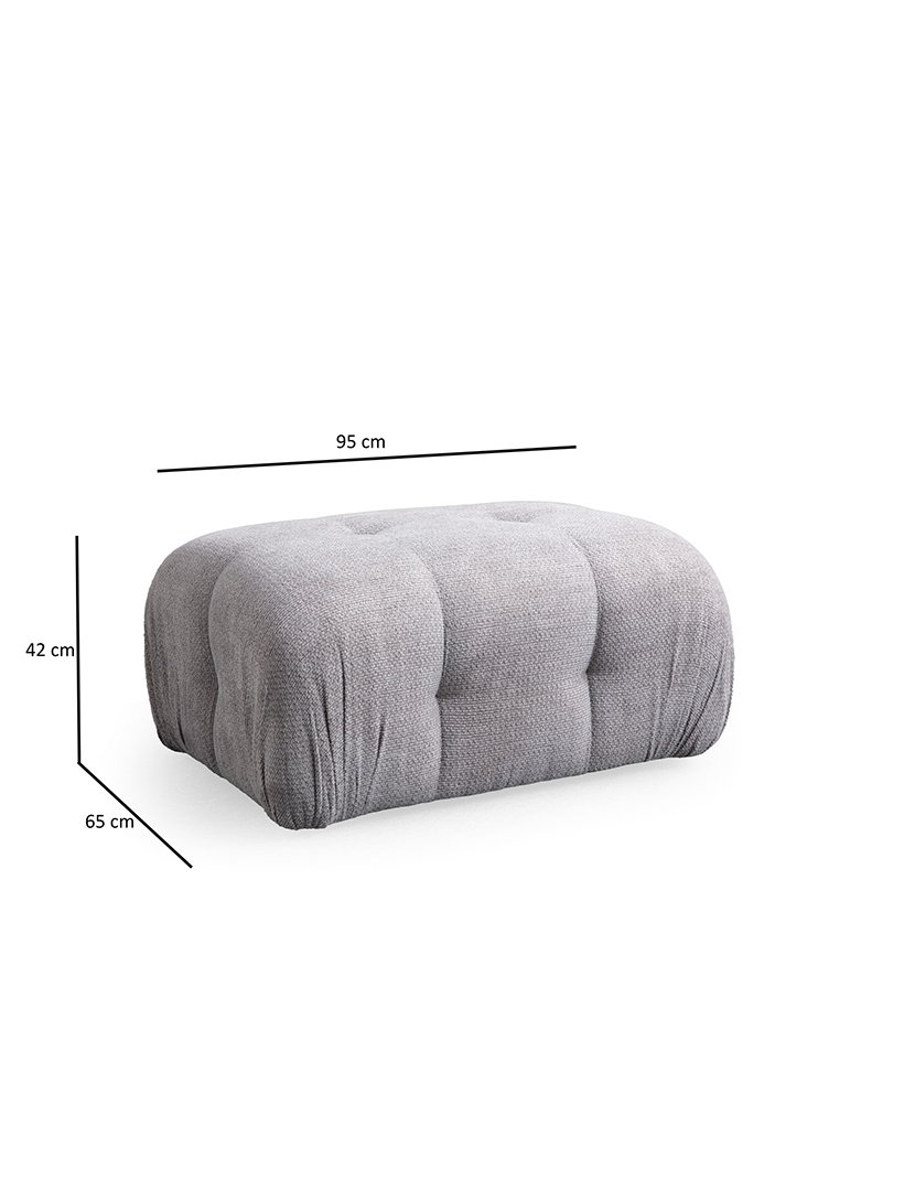 Sofá Modular Chaise Longue 2L Petite Cinzento Claro