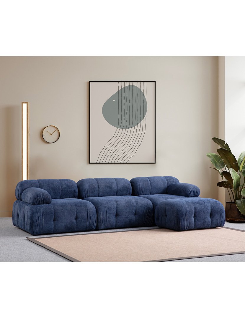 Sofá Modular Chaise Longue 3L Petite Azul Escuro