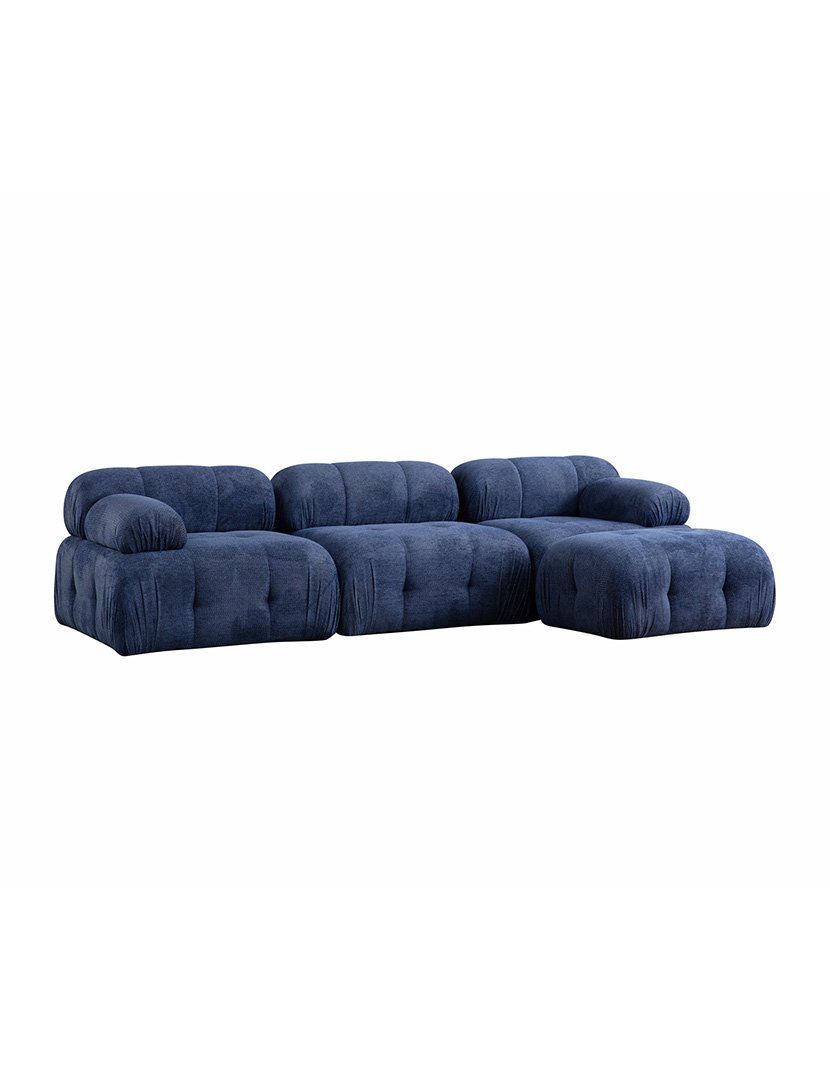 Sofá Modular Chaise Longue 3L Petite Azul Escuro
