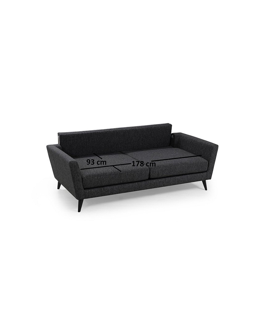 Sofá 3L Mayorka Cinzento Escuro