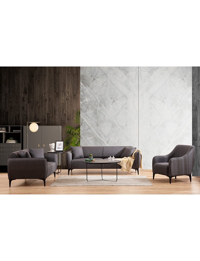 Sofá 3L Belissimo Cinzento Escuro