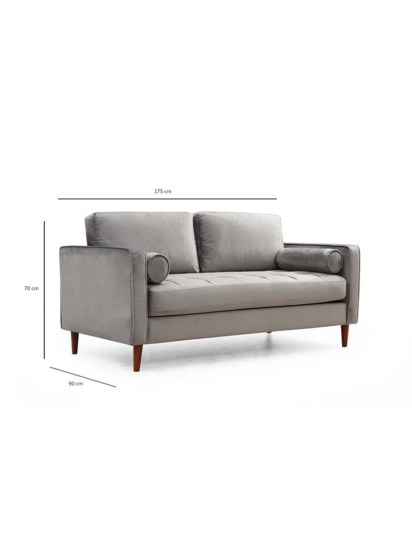 Sofá 2L Rome Cinzento Claro