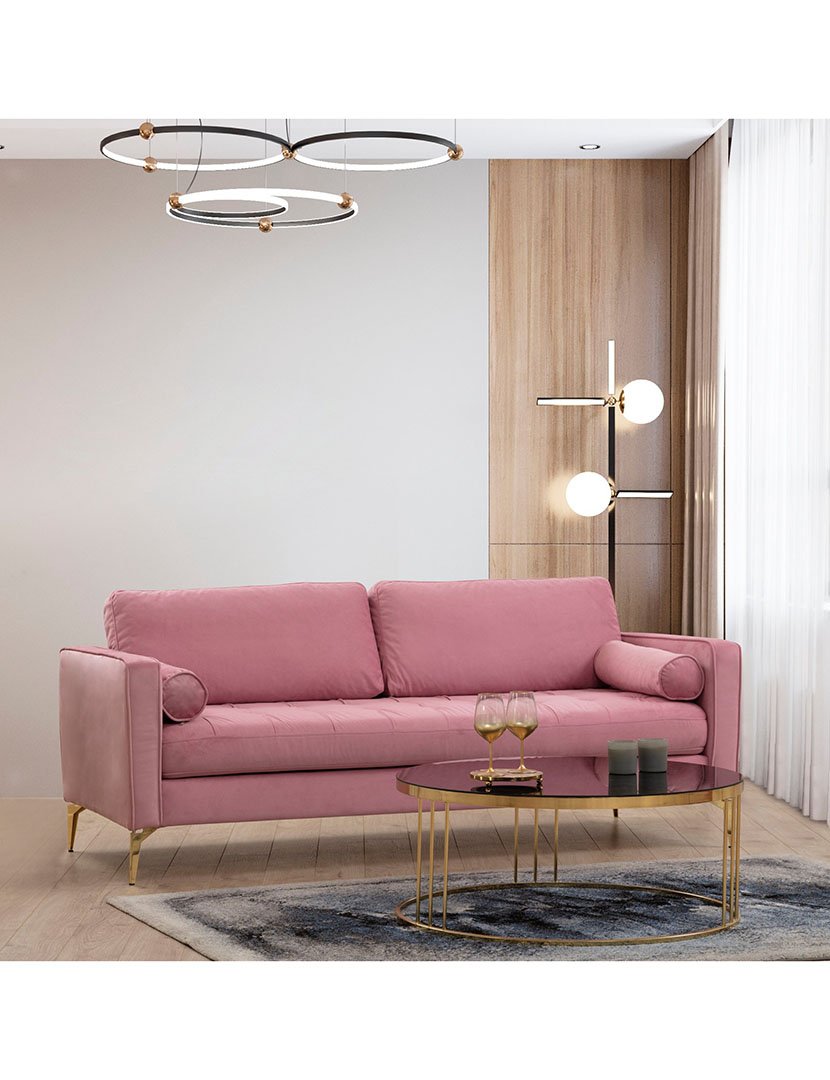 Sofá 3L Rome Rosa Velho