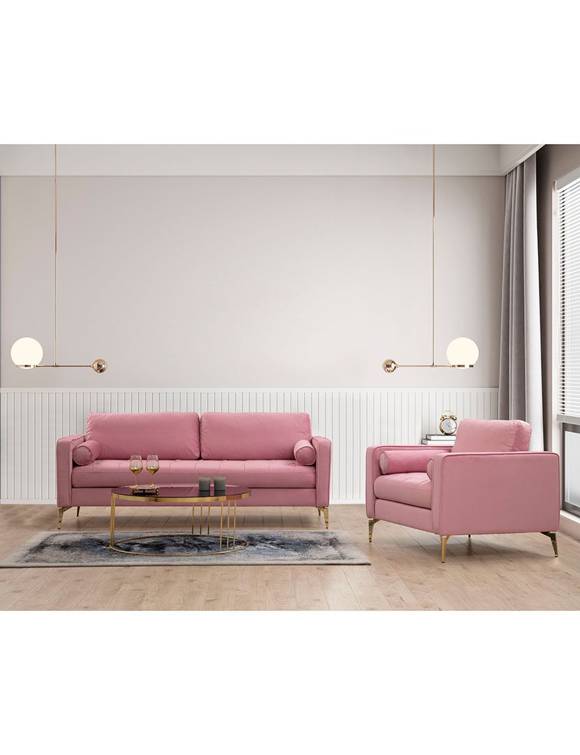 Sofá 3L Rome Rosa Velho