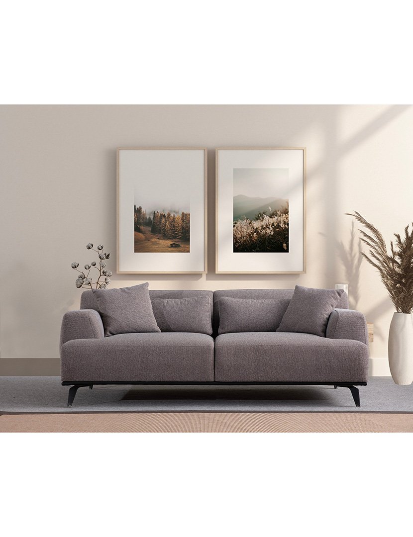 Sofá 2L Jaguar Castanho Acinzento