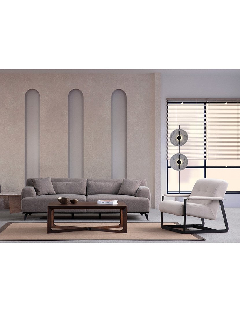 Sofá 2L Jaguar Castanho Acinzento