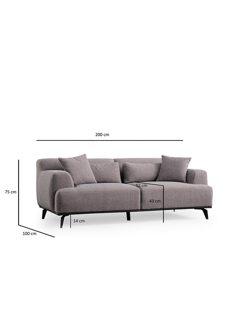 Sofá 2L Jaguar Castanho Acinzento