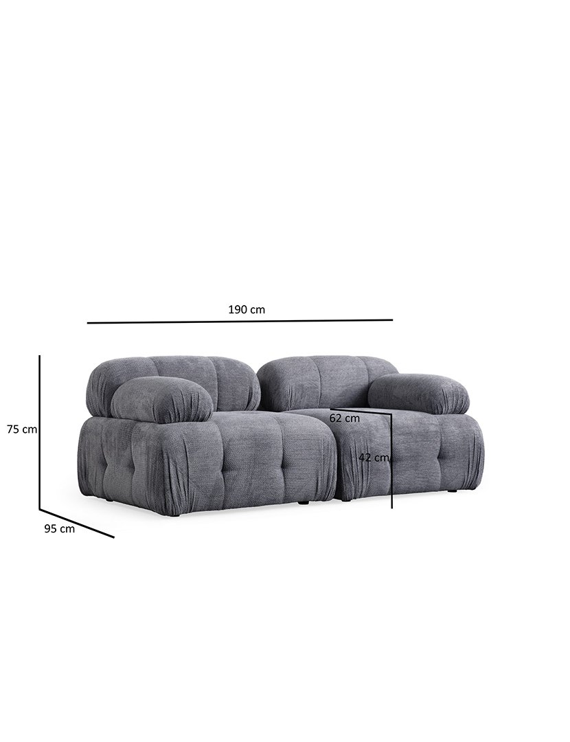 Sofá Modular 2L Petite Cinzento