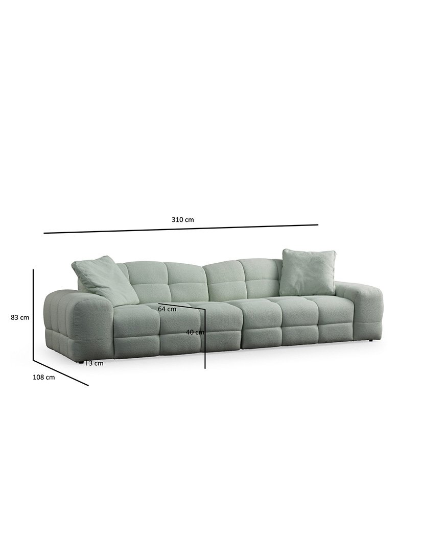 Modular Sofa 3L Pescara Light Green
