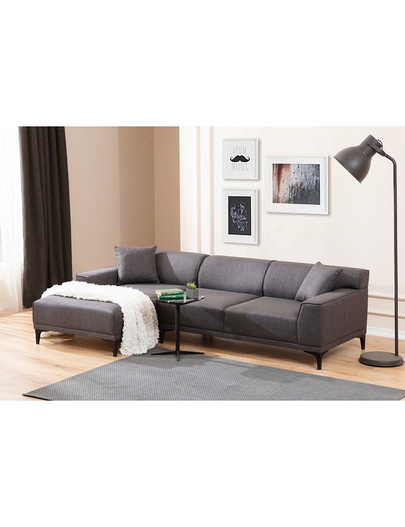 Sofá Chaise Longue Esquerdo Petra Antracite