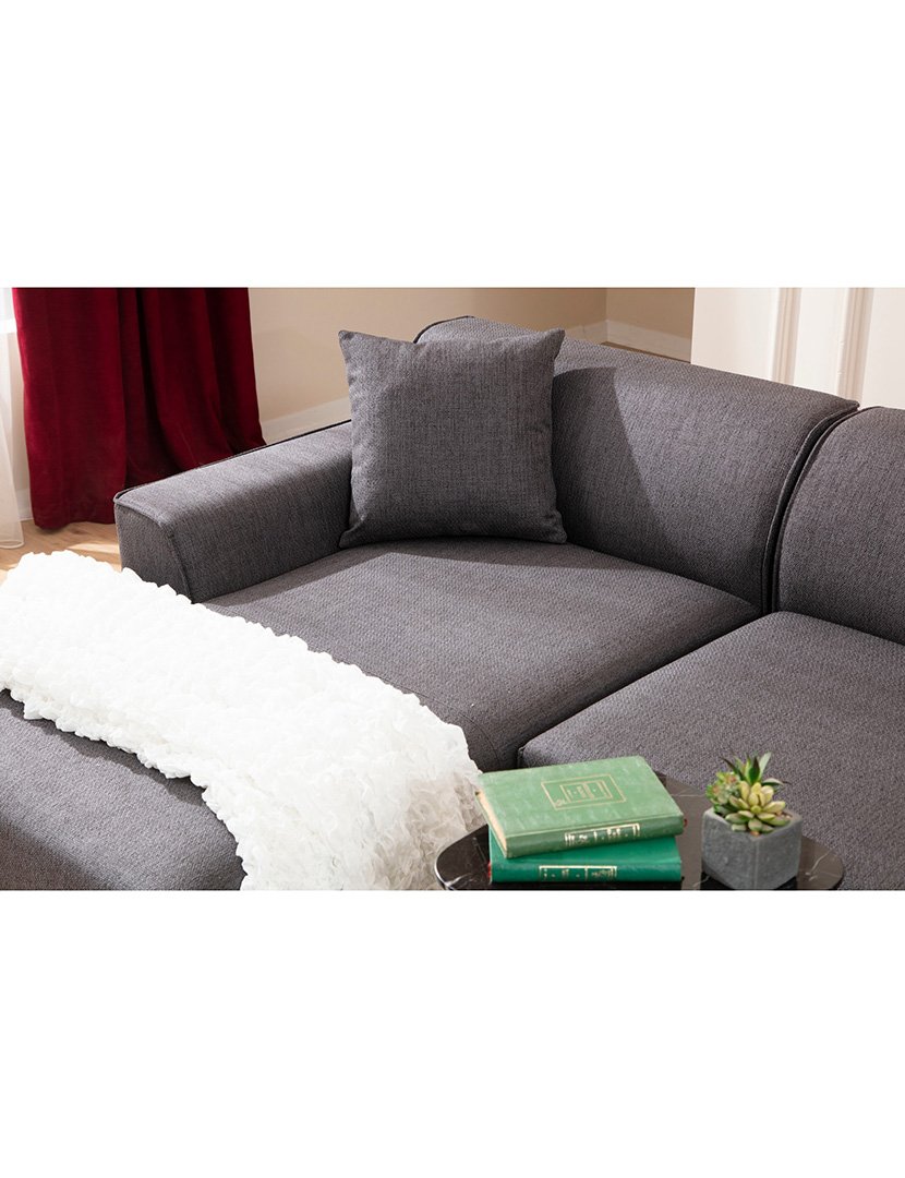 Sofá Chaise Longue Esquerdo Petra Antracite