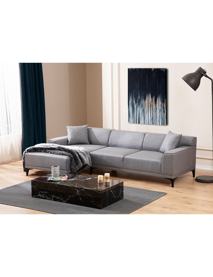 Sofá Chaise Longue Esquerdo Petra Cinzento Claro