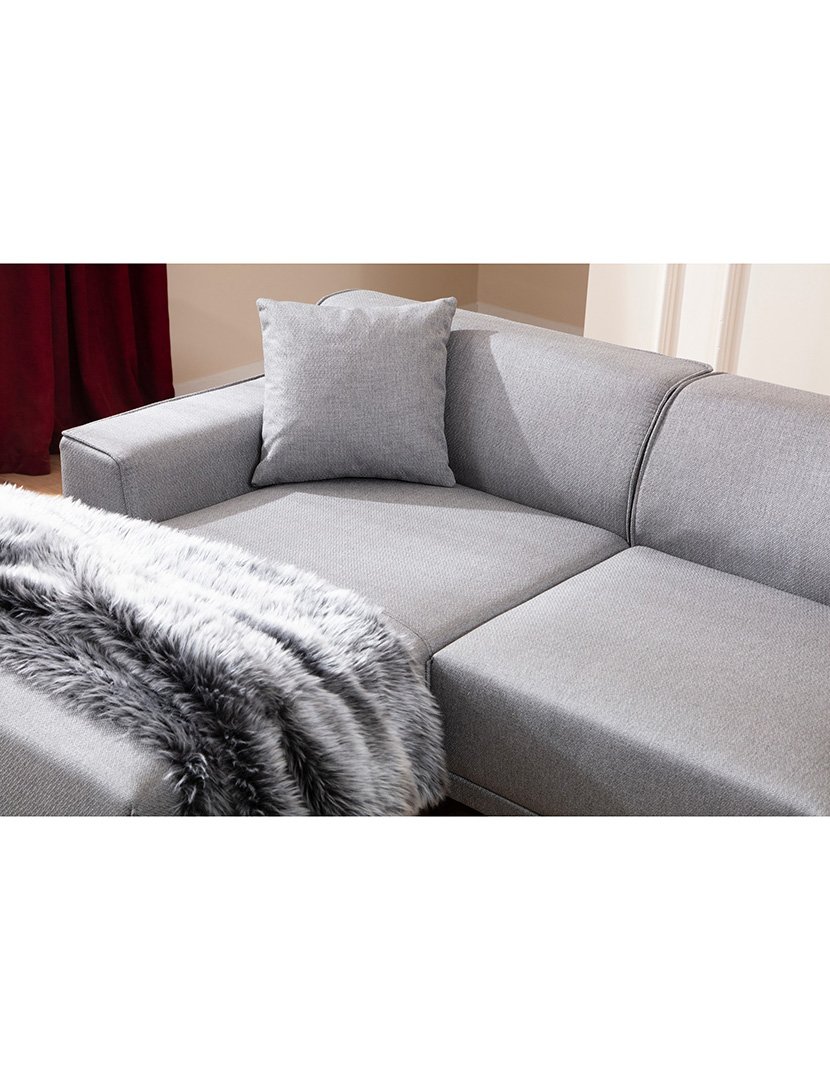 Sofá Chaise Longue Esquerdo Petra Cinzento Claro