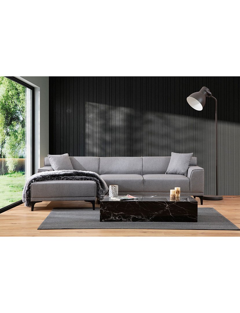 Sofá Chaise Longue Esquerdo Petra Cinzento Claro