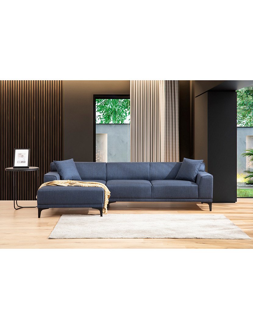 Sofá Chaise Longue Esquerdo Petra Azul