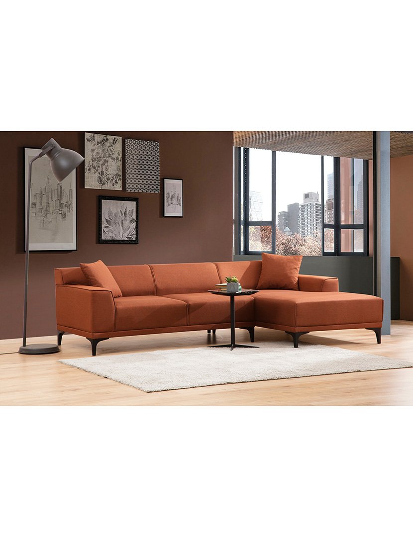 Sofá Chaise Longue Direito Petra Laranja