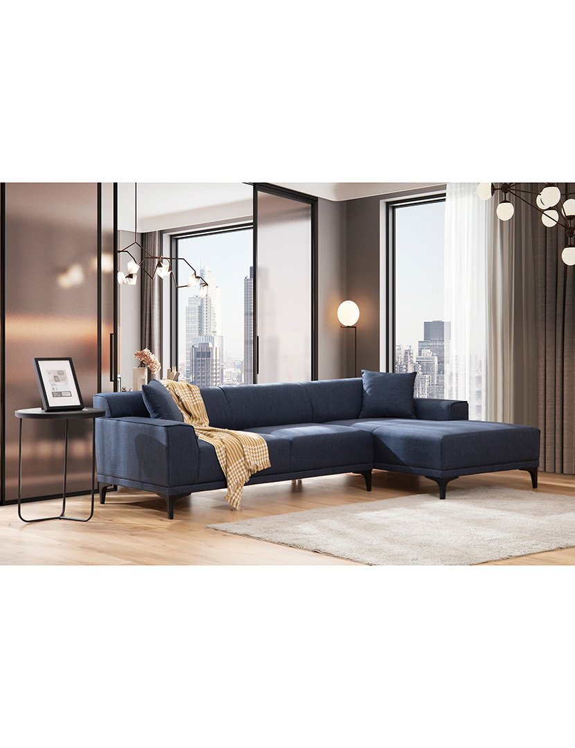 Sofá Chaise Longue Direito Petra Azul