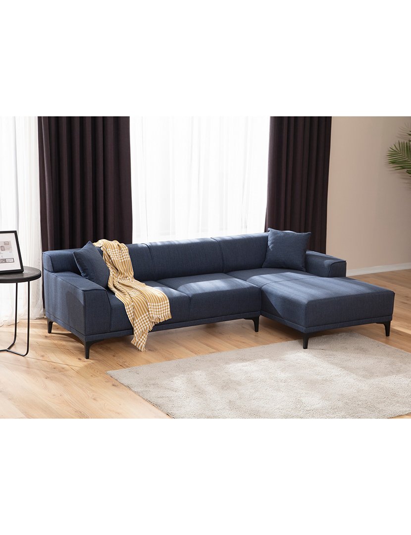 Sofá Chaise Longue Direito Petra Azul