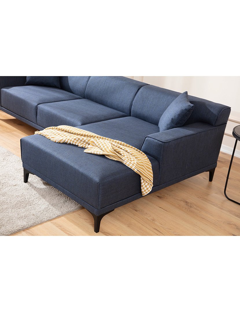 Sofá Chaise Longue Direito Petra Azul