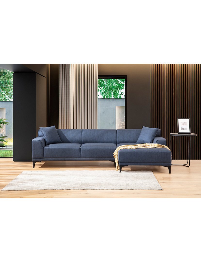 Sofá Chaise Longue Direito Petra Azul