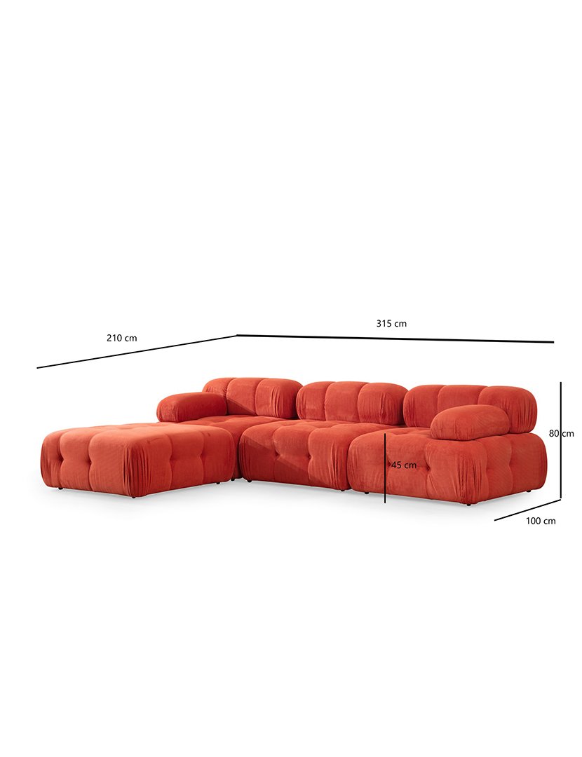 Sofá Modular Chaise Longue Doblo Vermelho