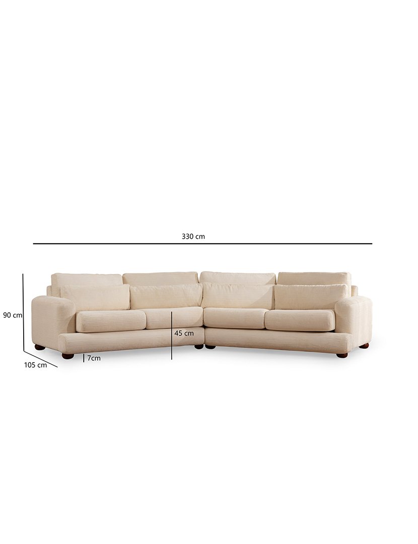 Sofá Canto 4L River Bege