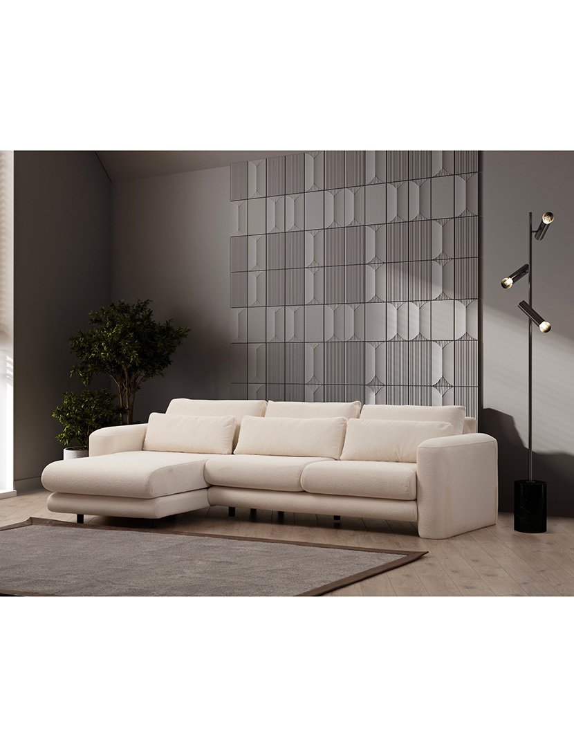 Sofá Chaise Longue Esquerdo Lily Creme