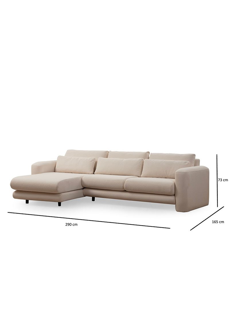 Sofá Chaise Longue Esquerdo Lily Creme