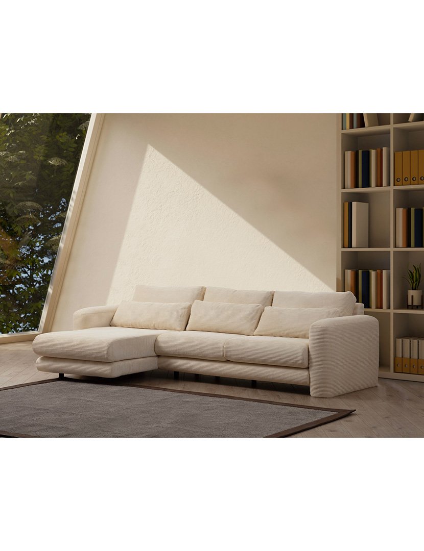 Sofá Chaise Longue Esquerdo Lily Bege