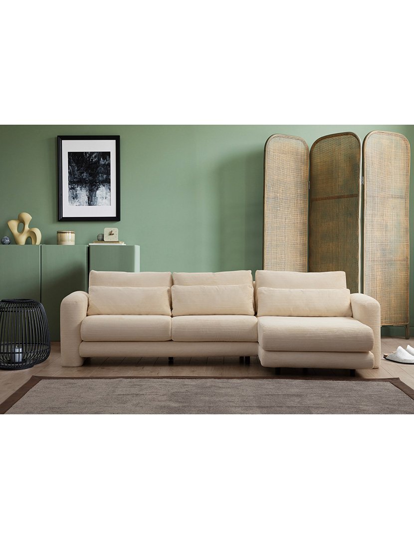 Sofá Chaise Longue Direito Lily Bege