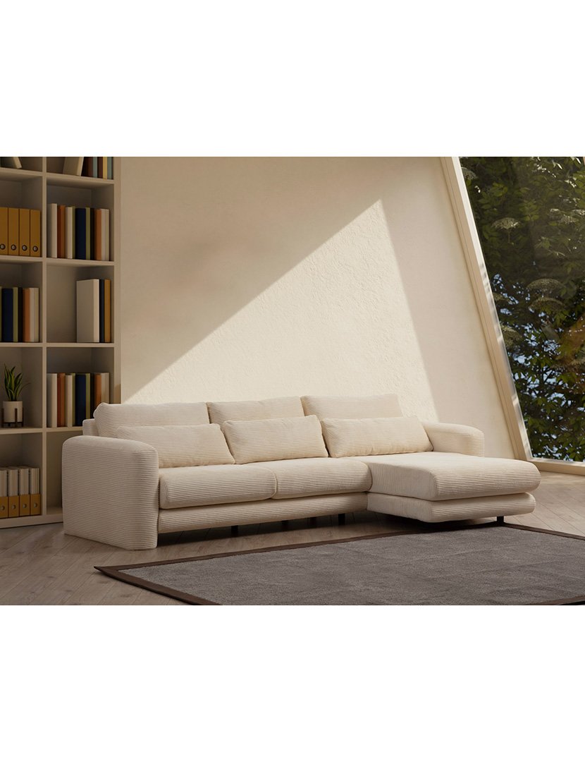 Sofá Chaise Longue Direito Lily Bege